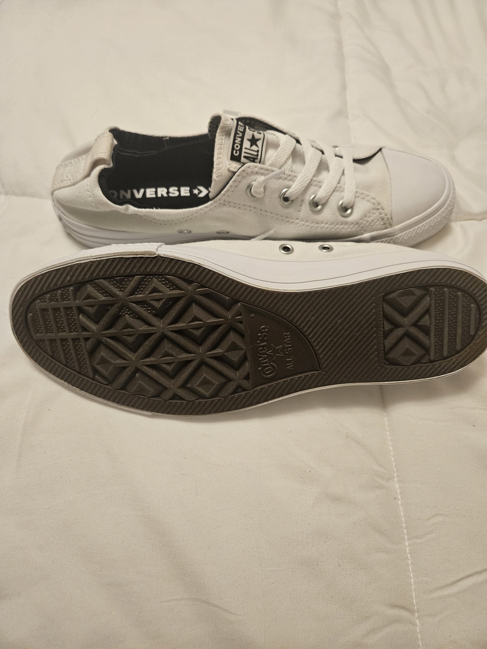 Converse All Star Low Top Canvas Sneakers in White - Picture 3 of 4